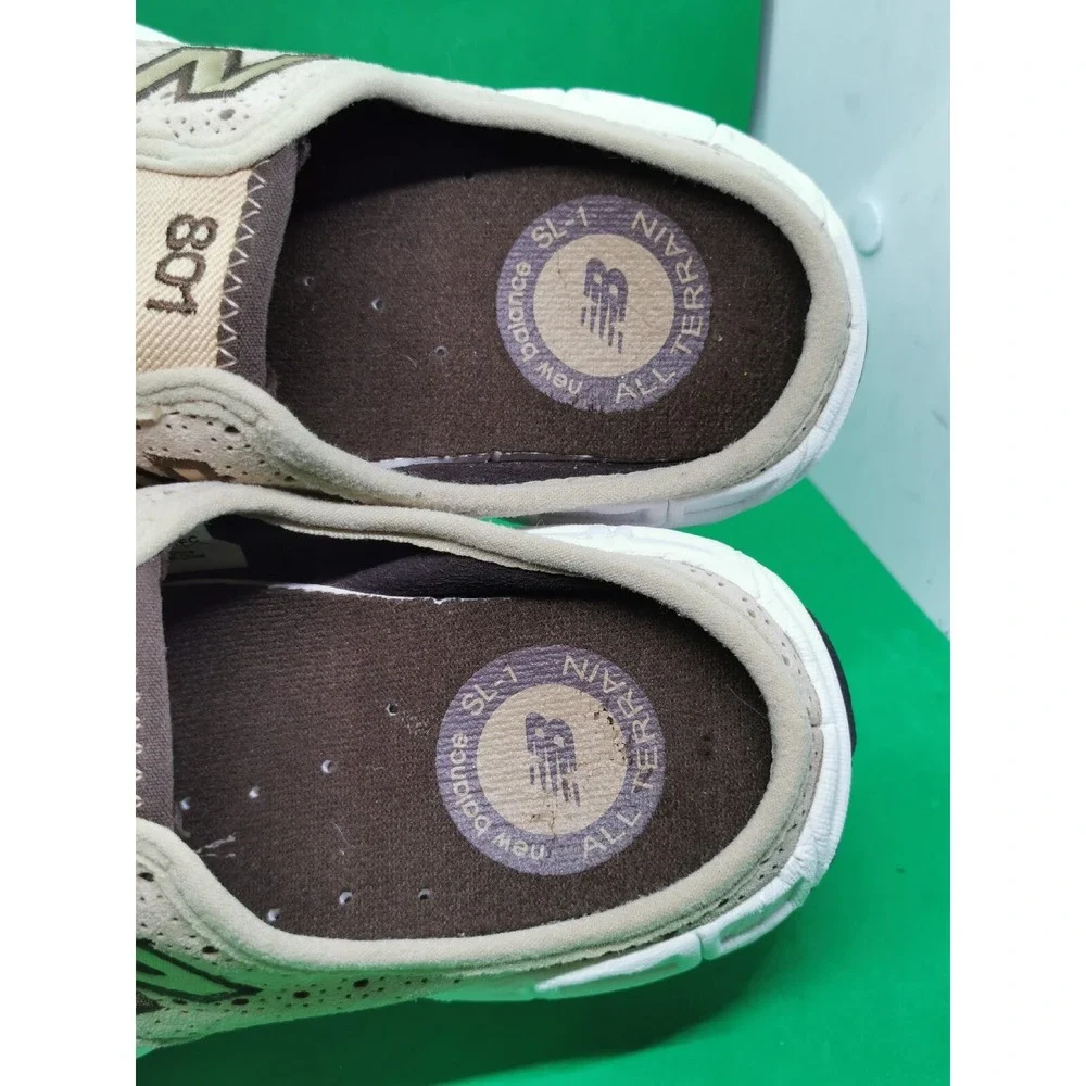 New Balance 801 Slip On All Terrain Beige Suede Leather Shoes Size 6.5 D W801FC
